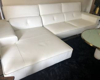NEW WHITE LEATHER SECTIONAL