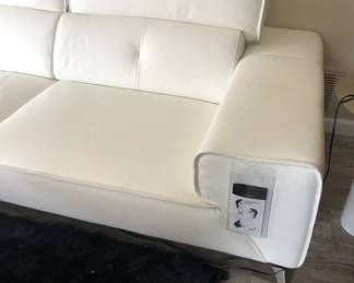 NEW WHITE LEATHER SECTIONAL