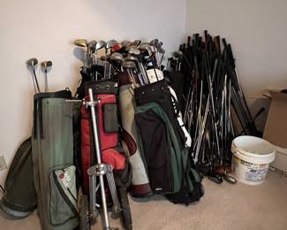 Golf clubs and bags