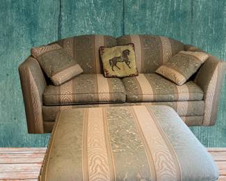 Hide-a-bed Loveseat and storage ottoman
