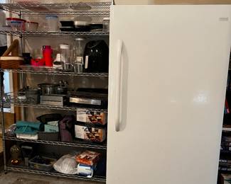 freezer, stainless steel shelving units
