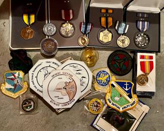 MILITARY MEDALS AND PATCHES