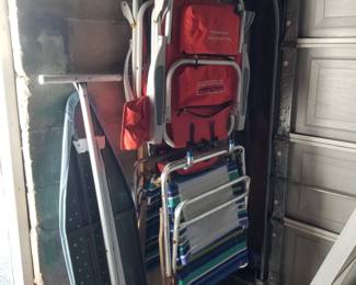Beach chairs; ironing board