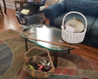 Glass top coffee table