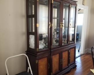 Beautiful china cupboard with Asian-inspired hardware