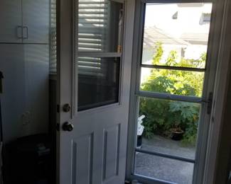 Entry door; Larsen storm door