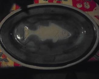 Pottery fish plate