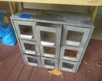 9 drawer galvanuzed arorage.