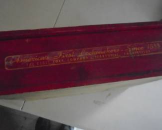 Wooden advertising box (Yale locks)