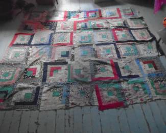 Log Cabin quilt top