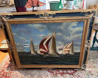 H. Parker original oil. 20th century artist.