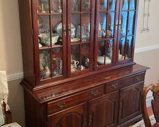 Cresent Manufacturing china cabinet with wavy glass