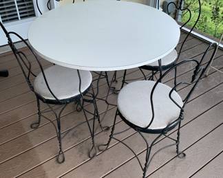 Two 5-pc vintage Soda Fountain dining sets