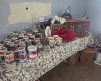 Lots of Budweiser mugs