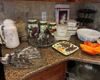 Pyrex, coring ware, silverware