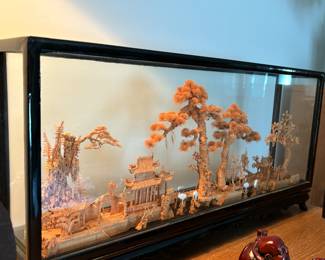 Absolutely stunning vintage Asian / Chinese cork carving