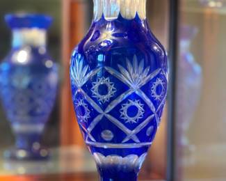 Cobalt blue crystal vase