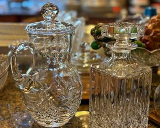 Crystal pitcher, decanter