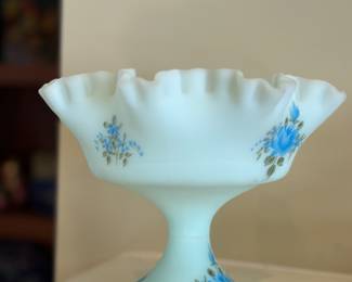 Vintage Fenton hand painted art glass