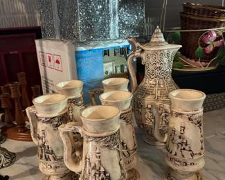 Vintage beer mugs / pitcher set