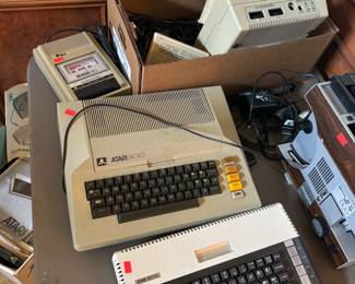 Boxes of Atari equipment