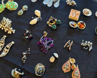 Earrings, pins, jewelry