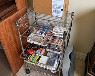 Rolling storage cart, office supplies
