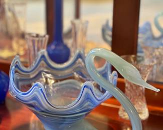Mid century glass swan