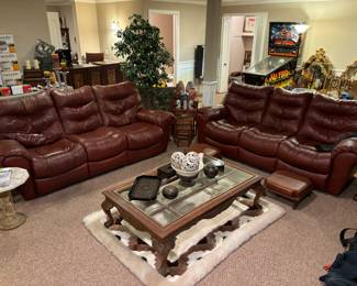 Matching leather couches