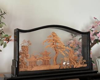 Vintage Asian cork carving