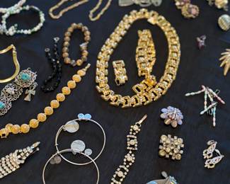 Bracelets, necklaces, pins, earrings, jewelry