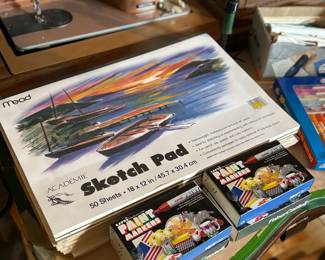 Sketch pads, paint markers