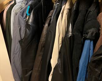Leather jackets, coats