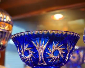 Cobalt blue German crystal bowl