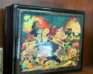 Russian black lacquer box