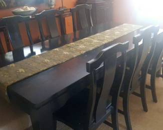 Dining room table with six chairs