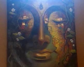 Signed, hand-painted Buddha