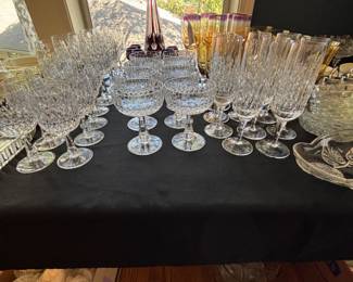 Large collection of Gorham Chantilly stemware.