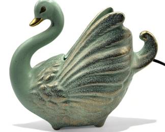 Lot # : 529a - Mid century ceramic swan TV lamp