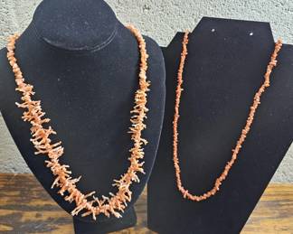 Lot # : 641 - 2 Coral necklaces