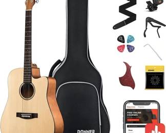 Lot # : 81 - $200! Donner Acoustic Guitar w/accessories