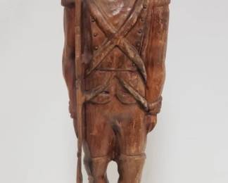 Lot # : 51 - Carved wood soldier sculpture