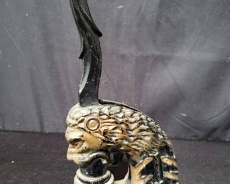 Lot # : 415 - Antique lion head cast iron seal press
