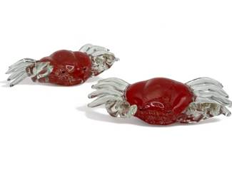 Lot # : 537a - Pair of Murano style art glass crab statues