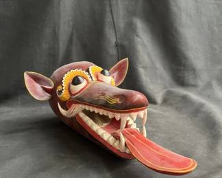 Lot # : 592 - African mask 15"l x 7”w