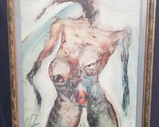 Lot # : 824 - Signed and dated nude abstract painting