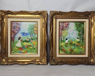 Lot # : 613d - Hand painted enamel on copper Louis Cardin