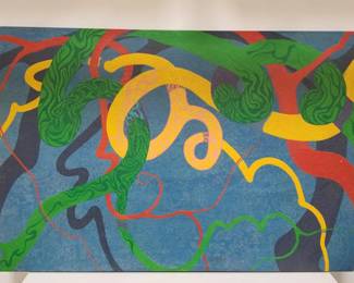 Lot # : 502k - Acrylic on canvas sign on verso