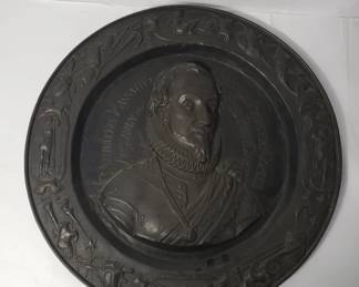 Lot # : 568 - Antique brass wall plaque