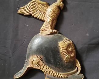 Lot # : 876 - Vintage Prussian helmet wall hanging